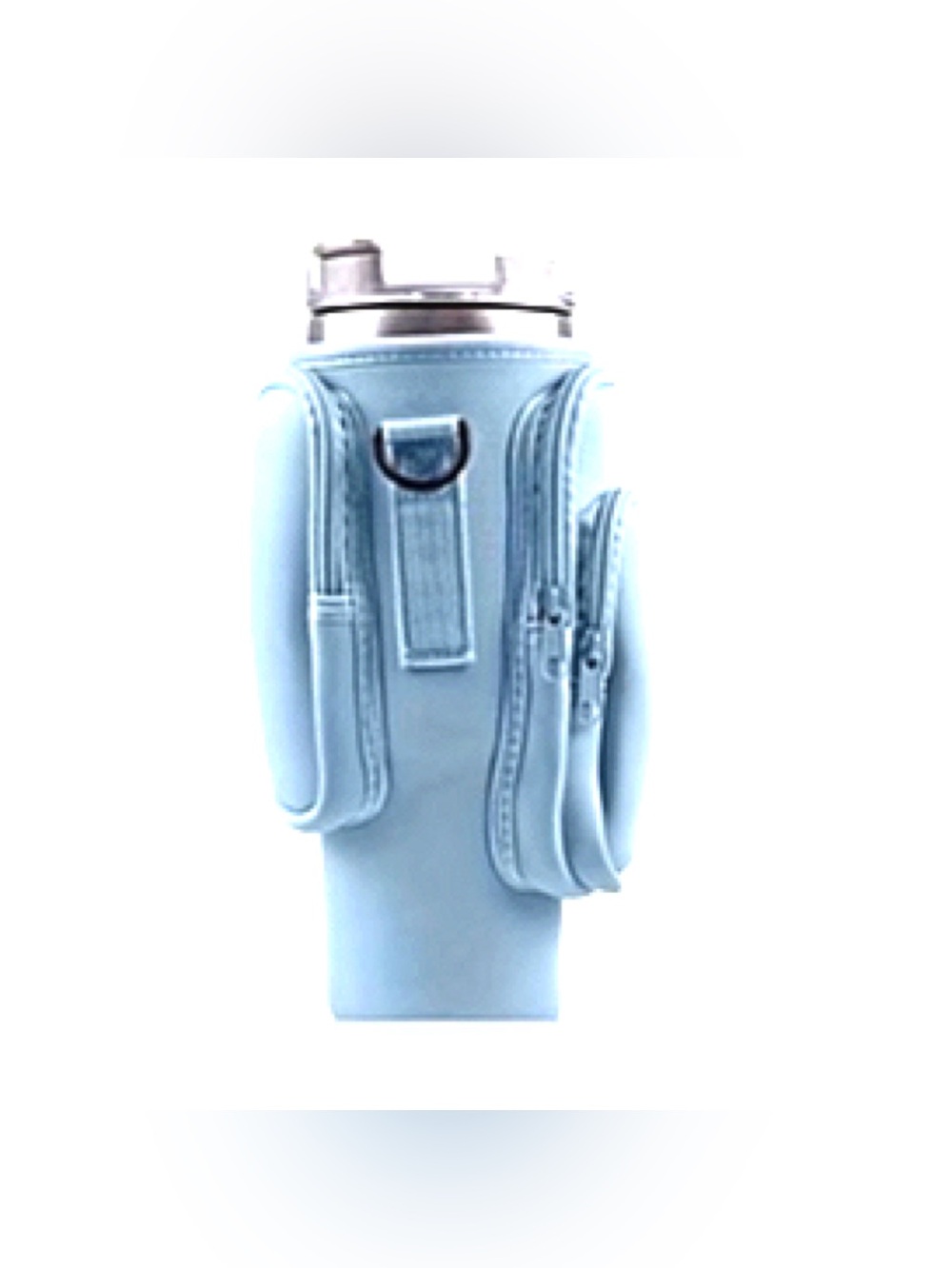 Water Bottle Carrier with Crossbody Strap and Zippered Pockets - Picture 3 of 15